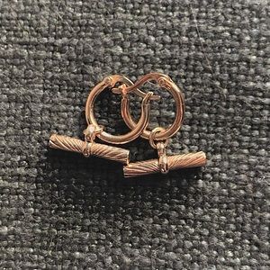 ESTÉE LALONDE T BAR CHARM EARRINGS 18CT GOLD PLATE